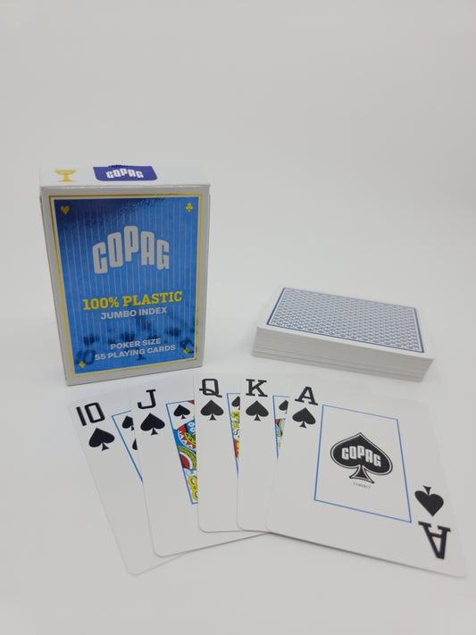 Copag Pokerkarten 100% Plastik - Jumbo Index - Blau