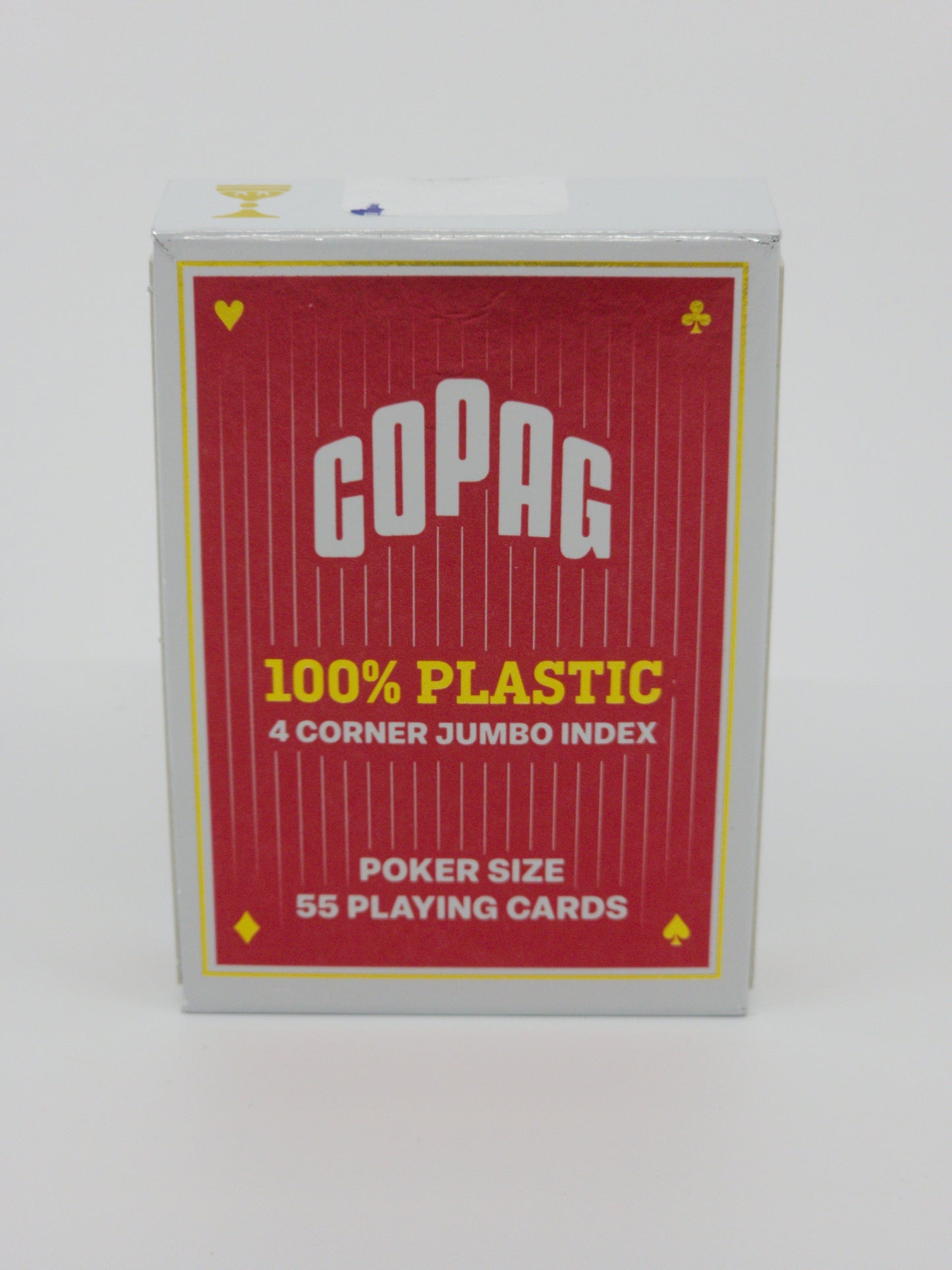 Copag Pokerkarten 100% Plastik - Jumbo Index - 4 Corner - Rot
